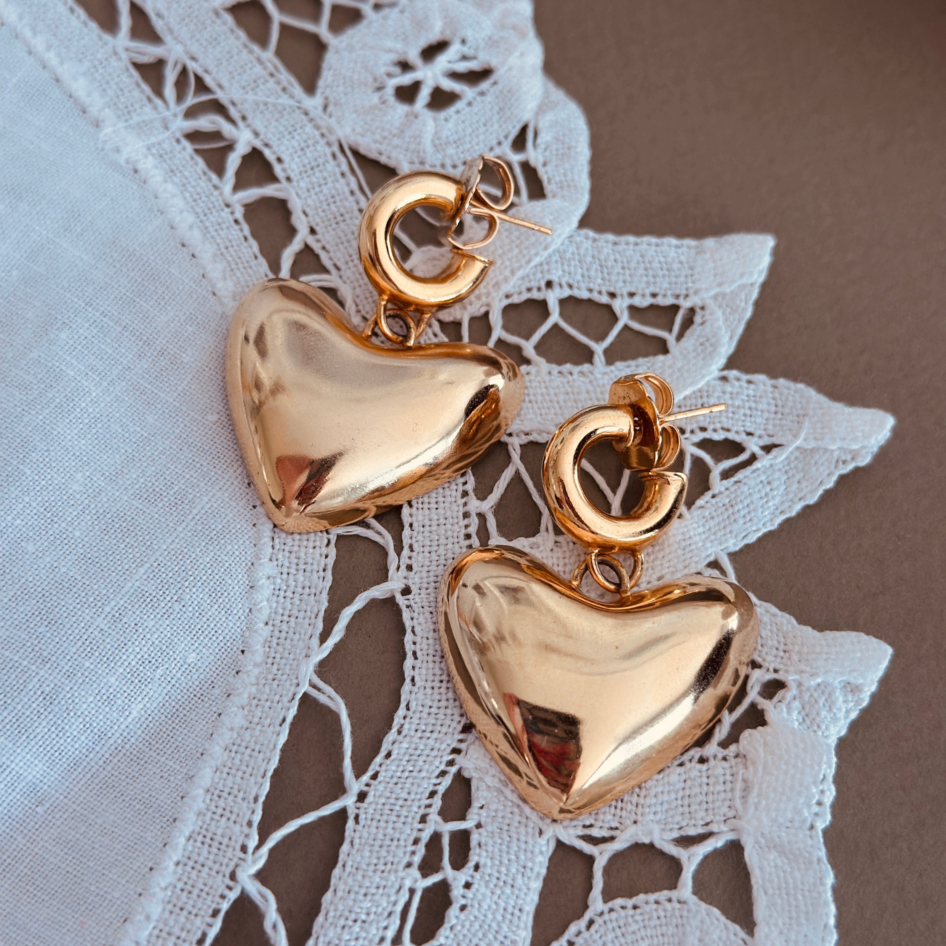Latido Puffy Heart Hoop Earrings XL
