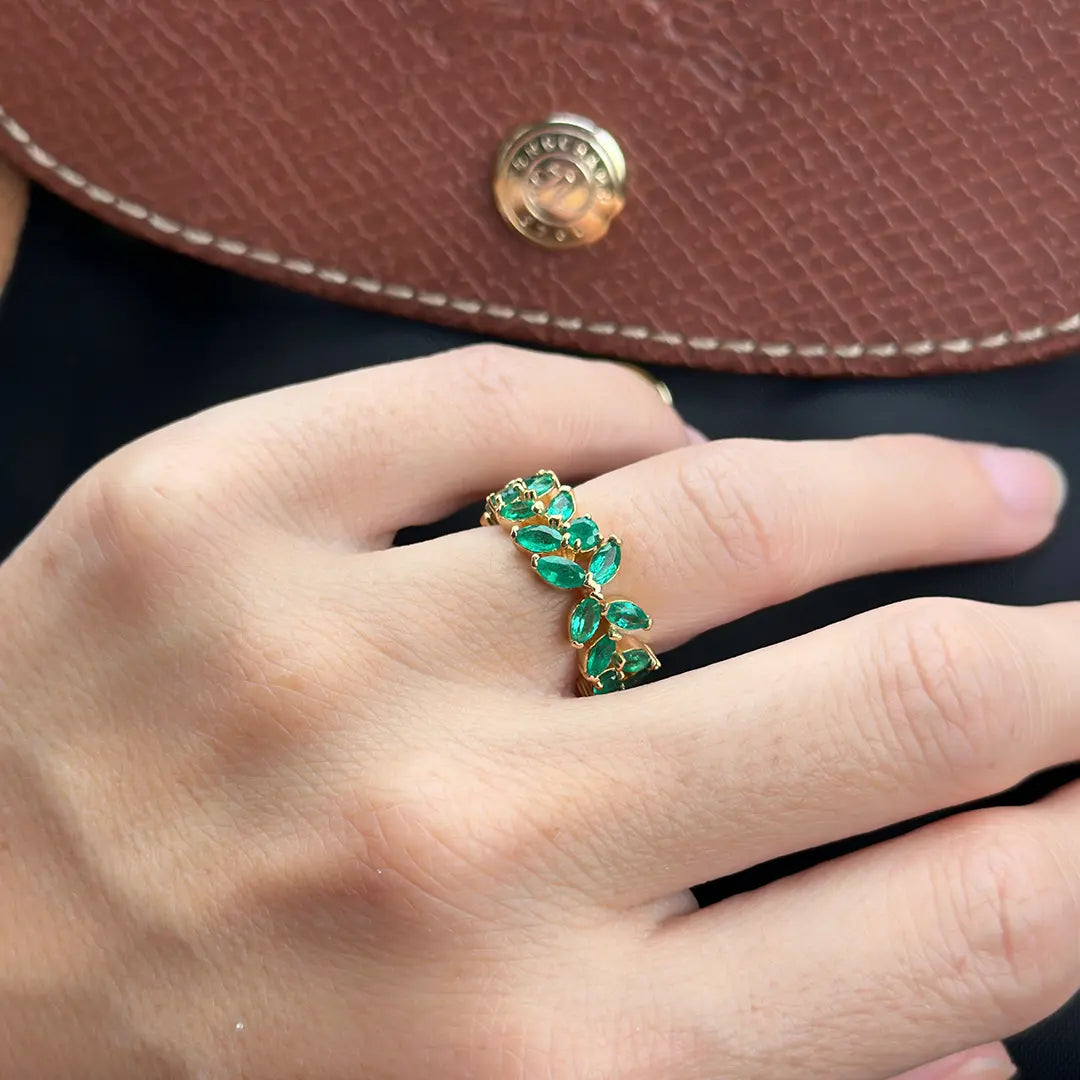 Vanessa Laurel Emerald Ring