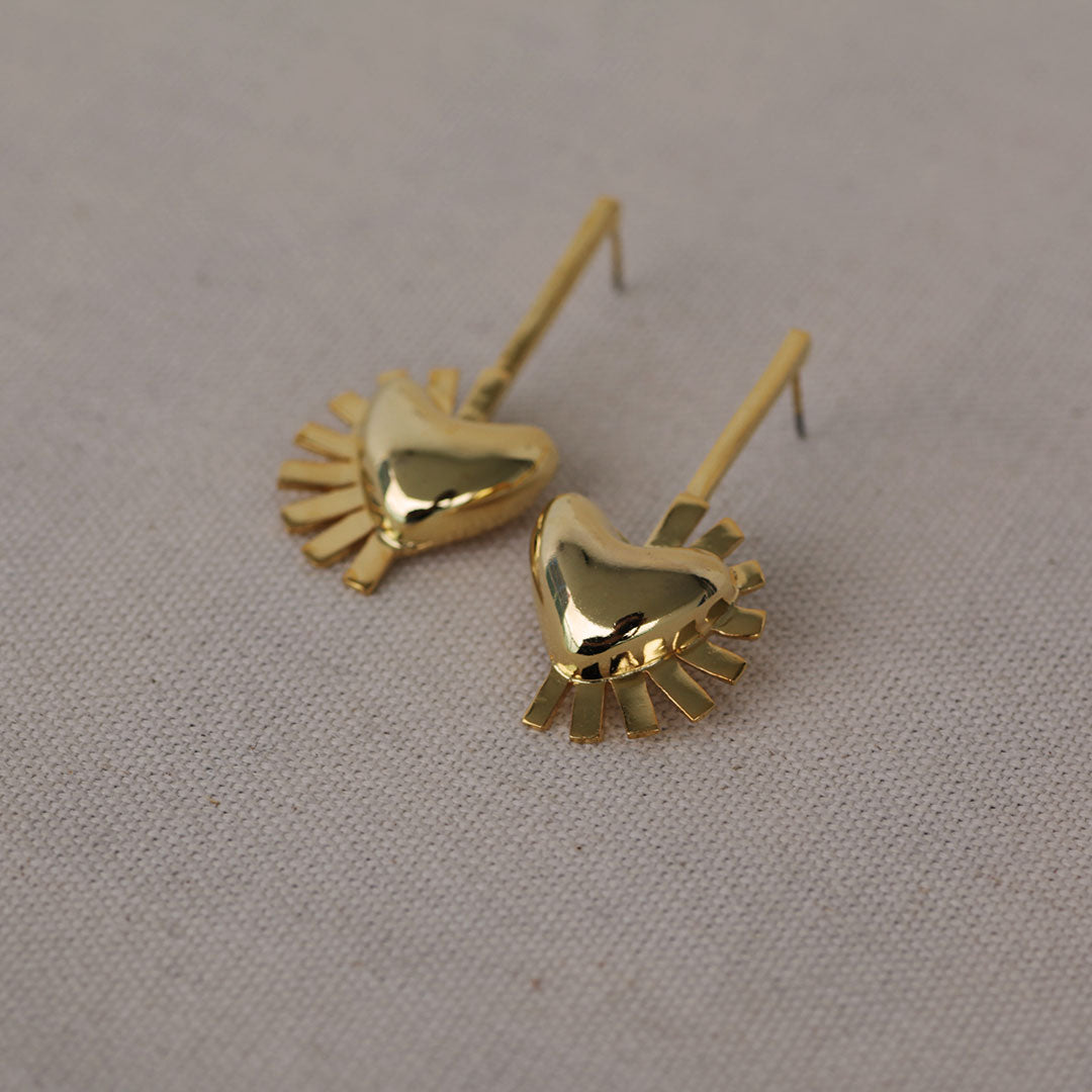 Puffy Heart Prima Vibra Gold Earrings