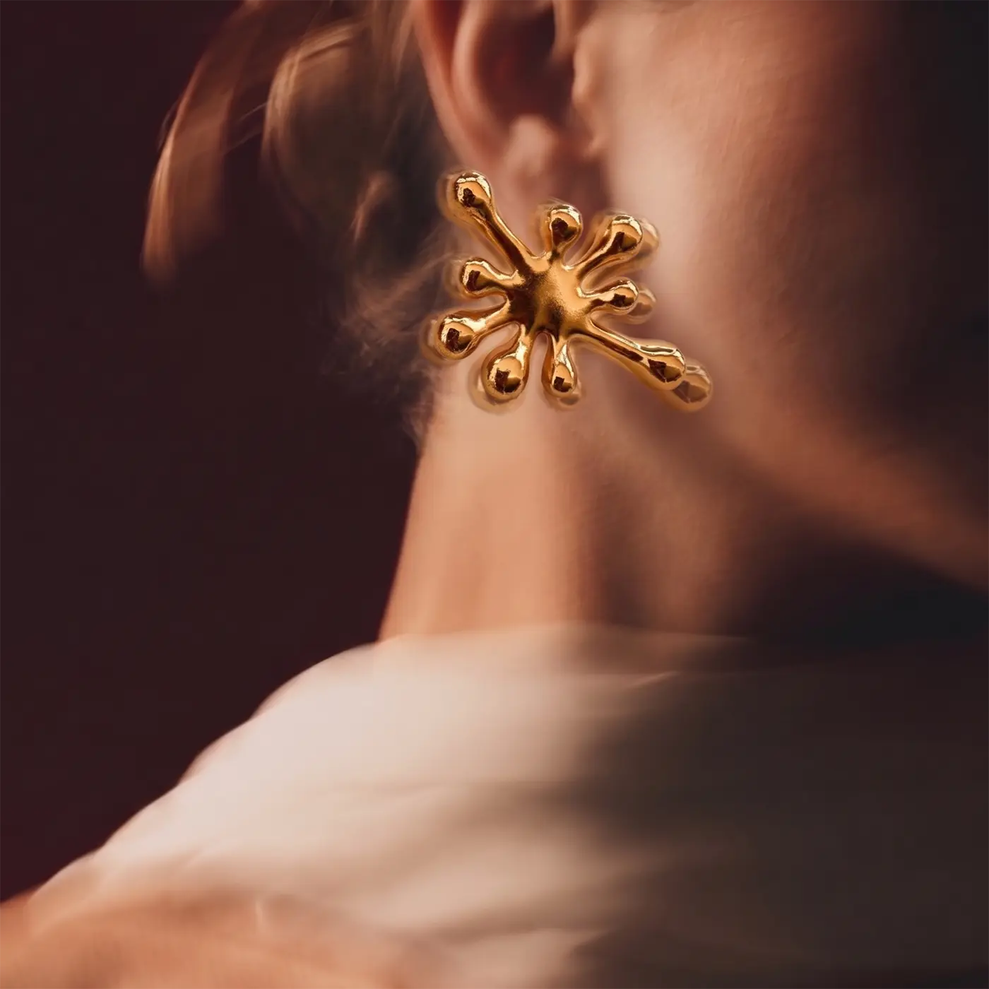 Aureliana Sculptural Gold Earrings