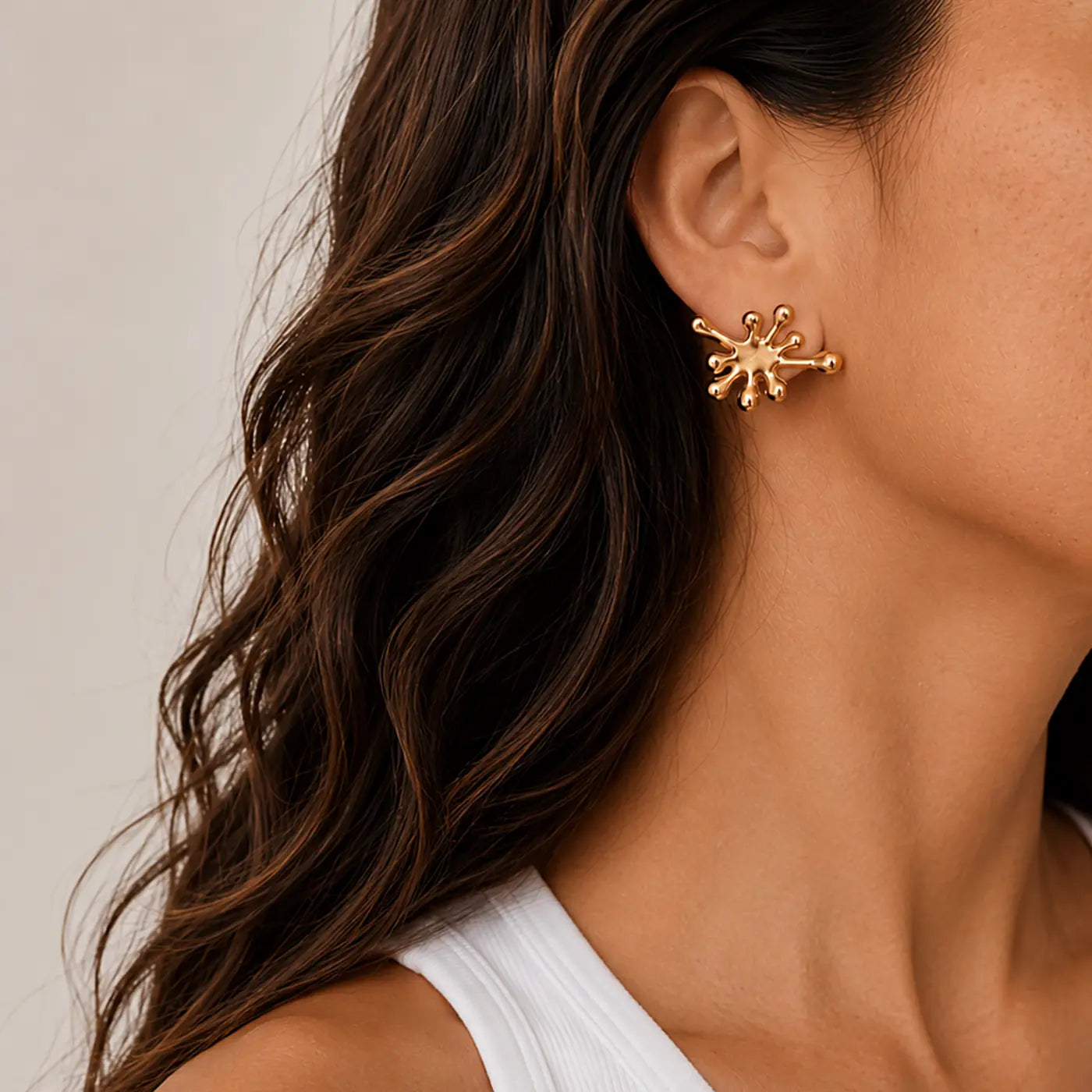 Aureliana Gold Sculptural Stud Earrings