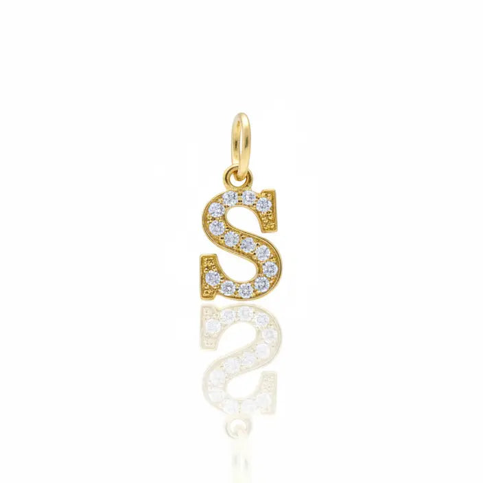 Gold and Diamond Initial Charm