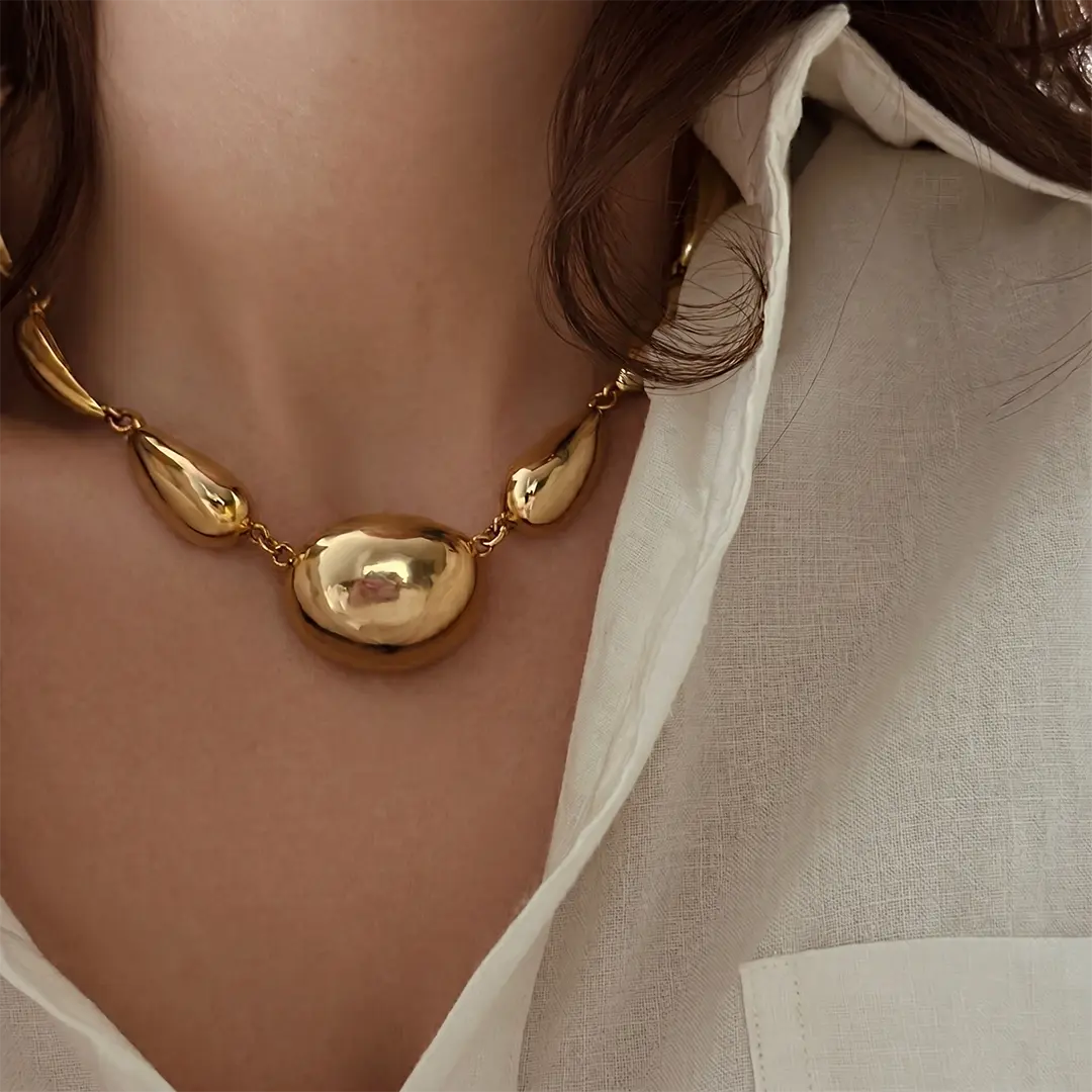 Maxi Ursula Chunky Gold Sculptural Necklace
