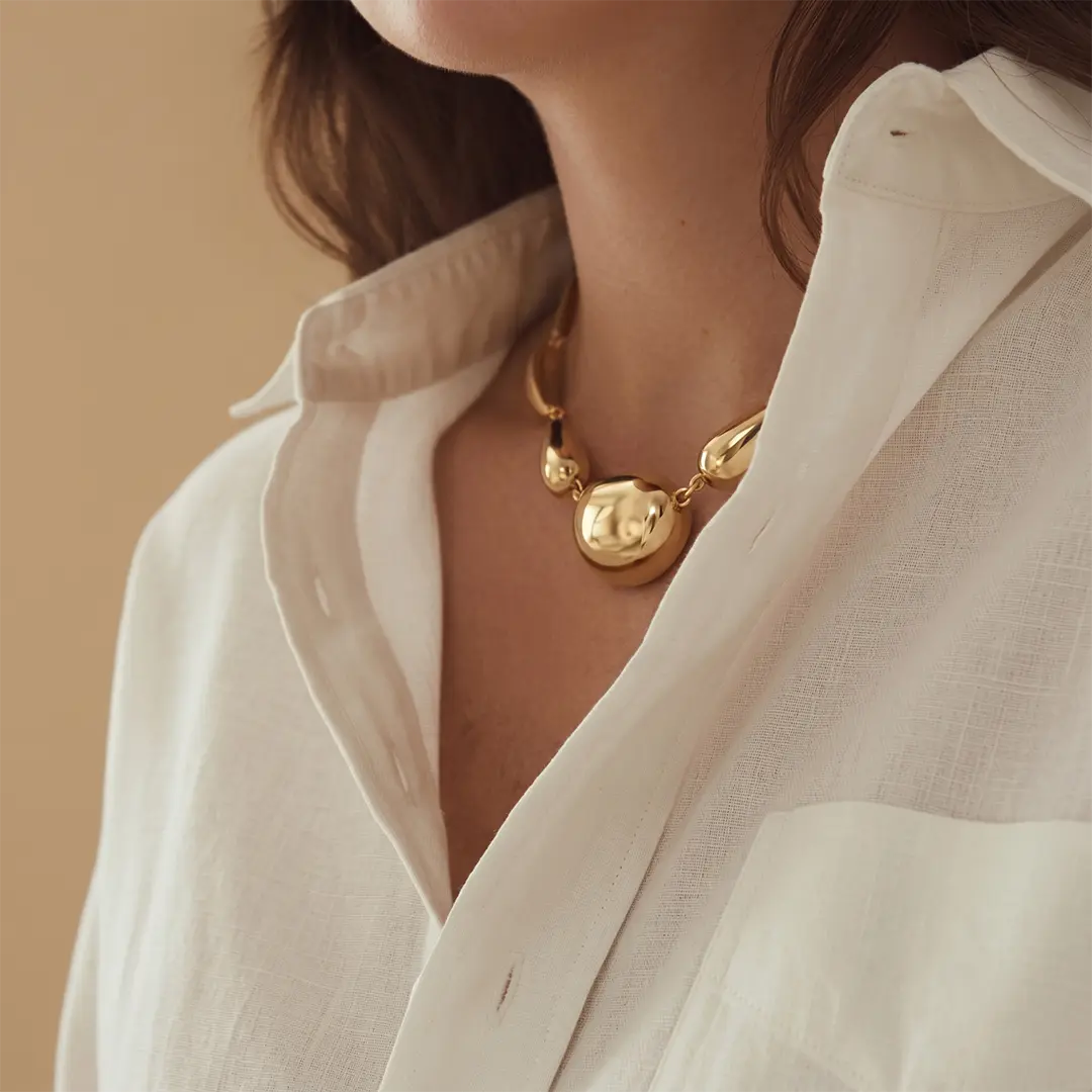 Maxi Ursula Chunky Gold Sculptural Necklace