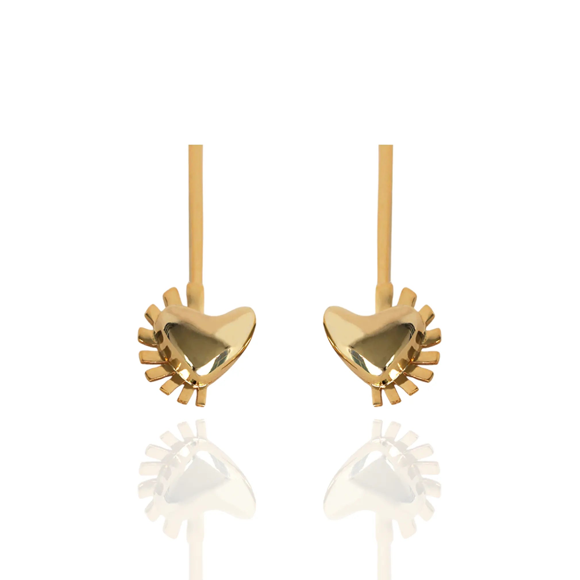 Puffy Heart Prima Vibra Gold Earrings