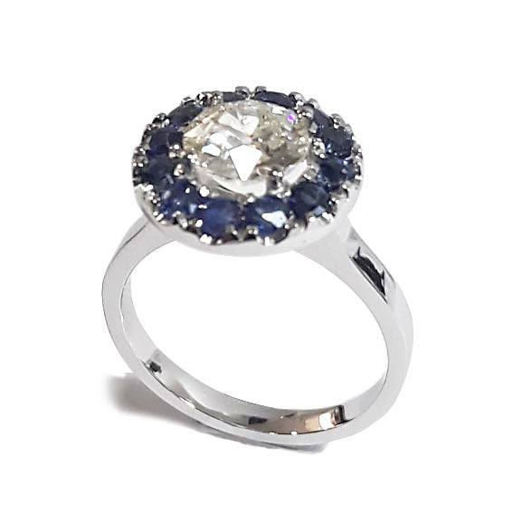 Mima Diamond Sapphire Wedding Ring