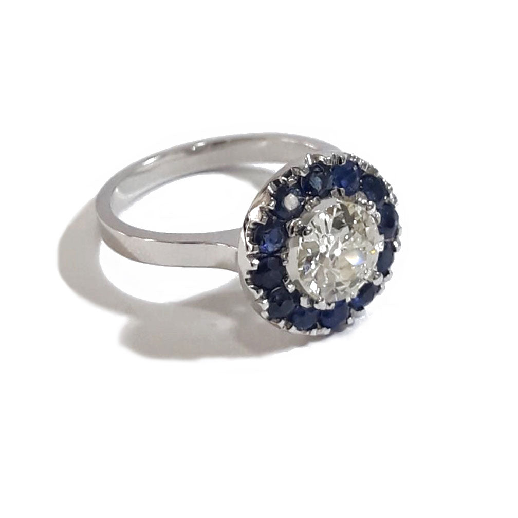 Mima Diamond Sapphire Wedding Ring