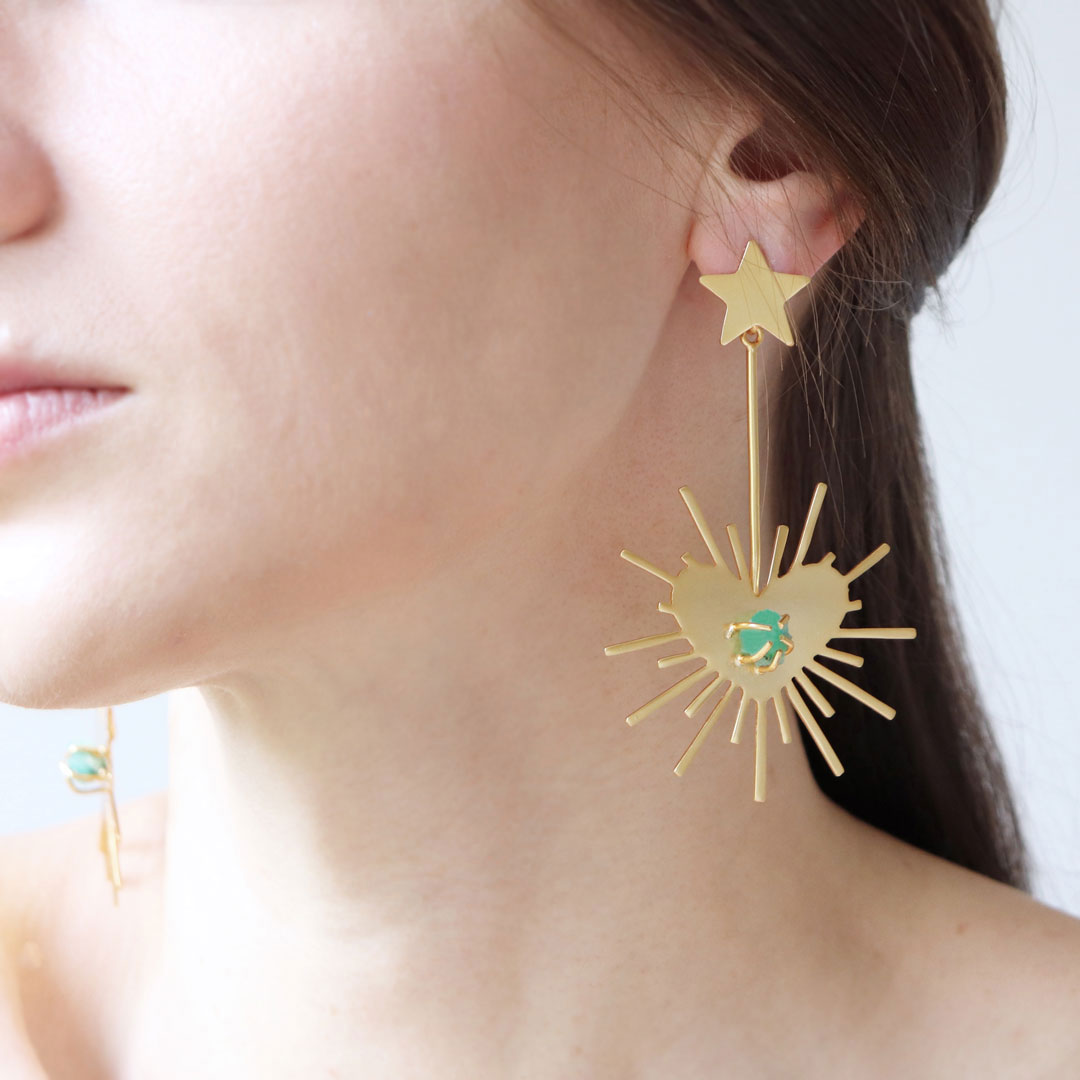 Luciana Heartburst Earrings- XL