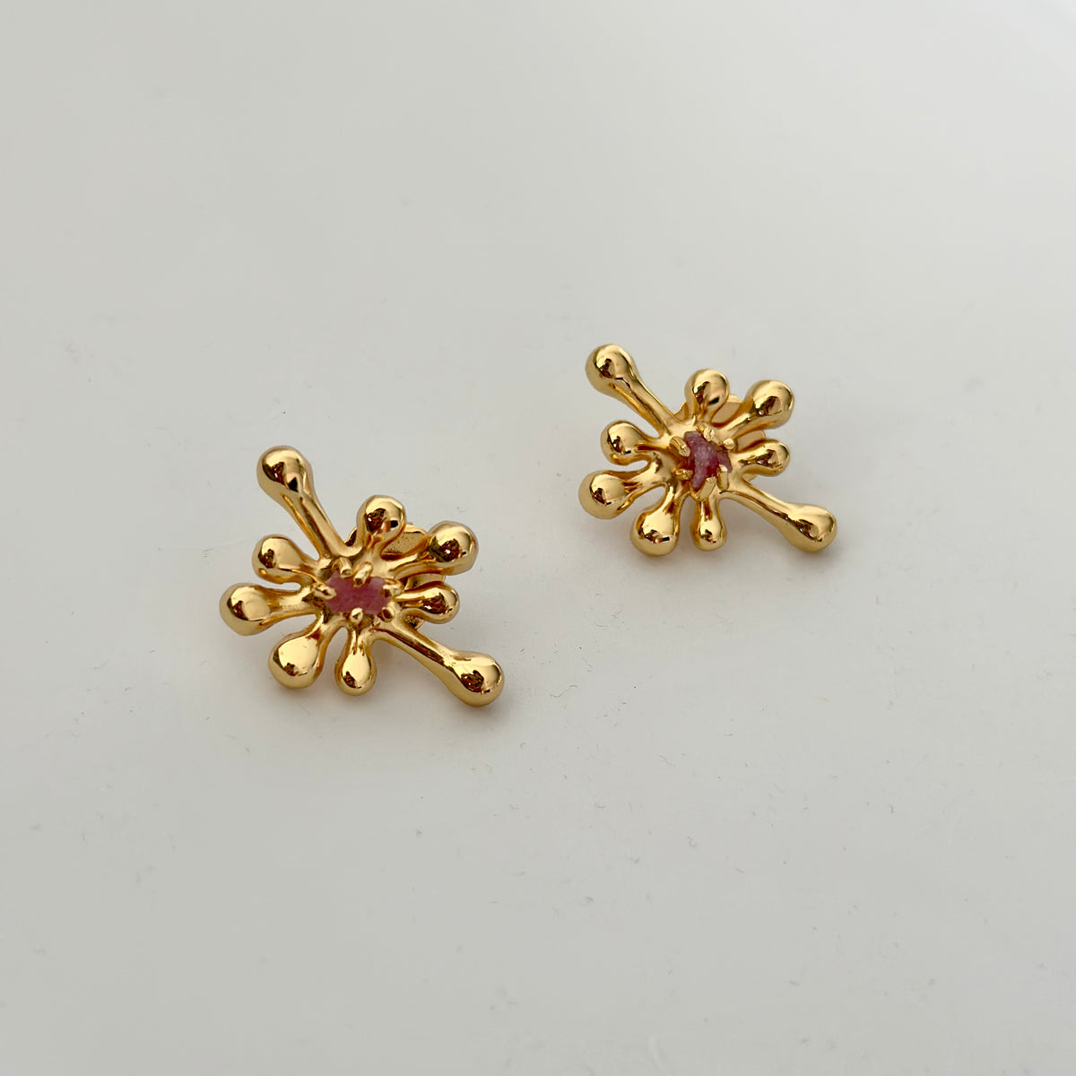 Aureliana Gold Sculptural Emerald Stud Earrings