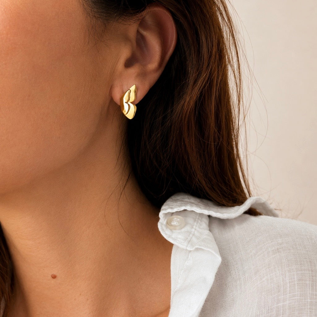 Alma Butterfly Stud Earrings - Medium