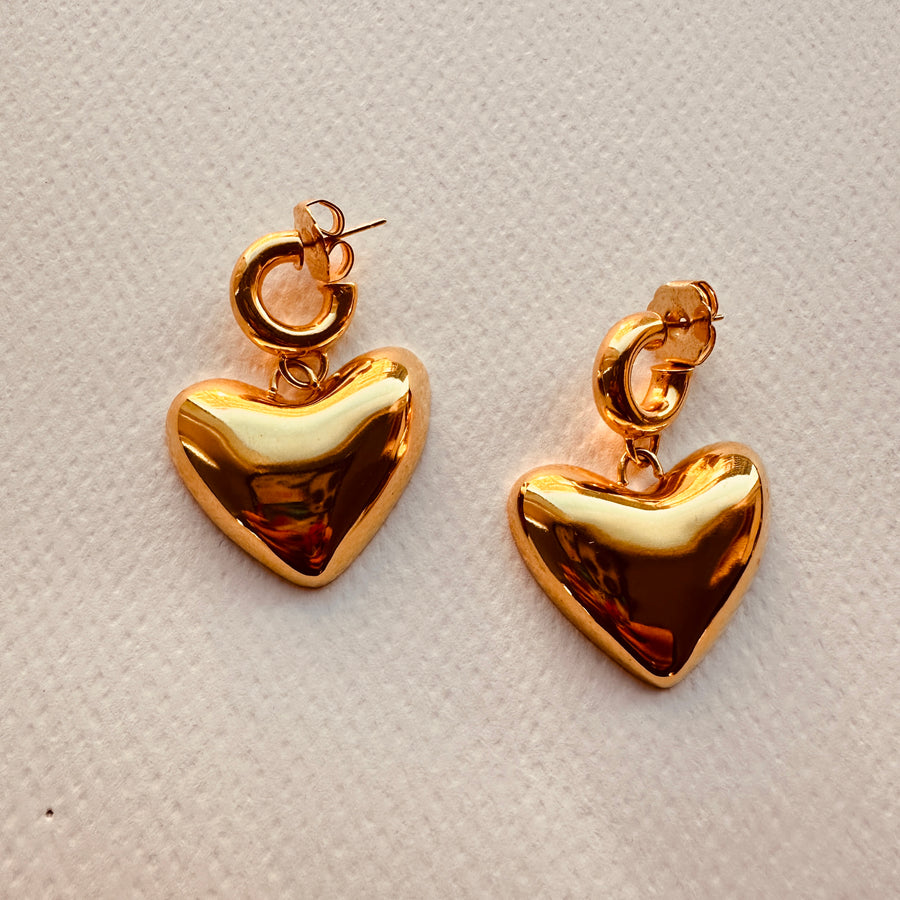 Latido Heart Gold Hoop Earrings XL