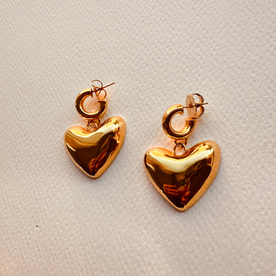 Latido Heart Gold Hoop Earrings XL