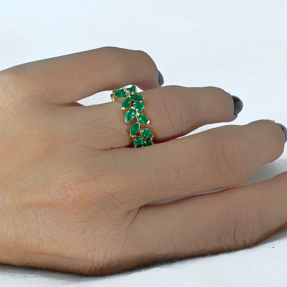 Vanessa Laurel Emerald Ring