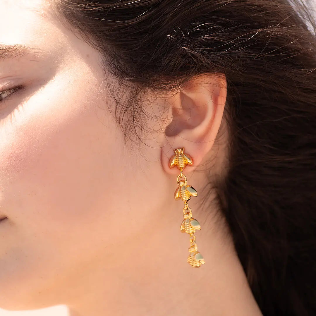 Abundance Waterfall Bee Earrings