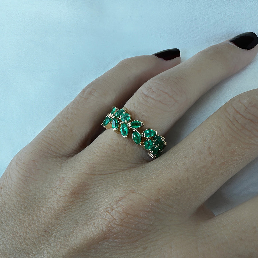 Vanessa Laurel Emerald Ring