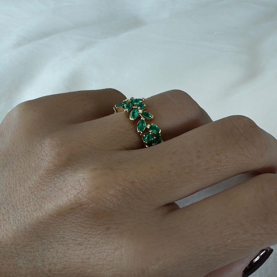 Vanessa Laurel Emerald Ring