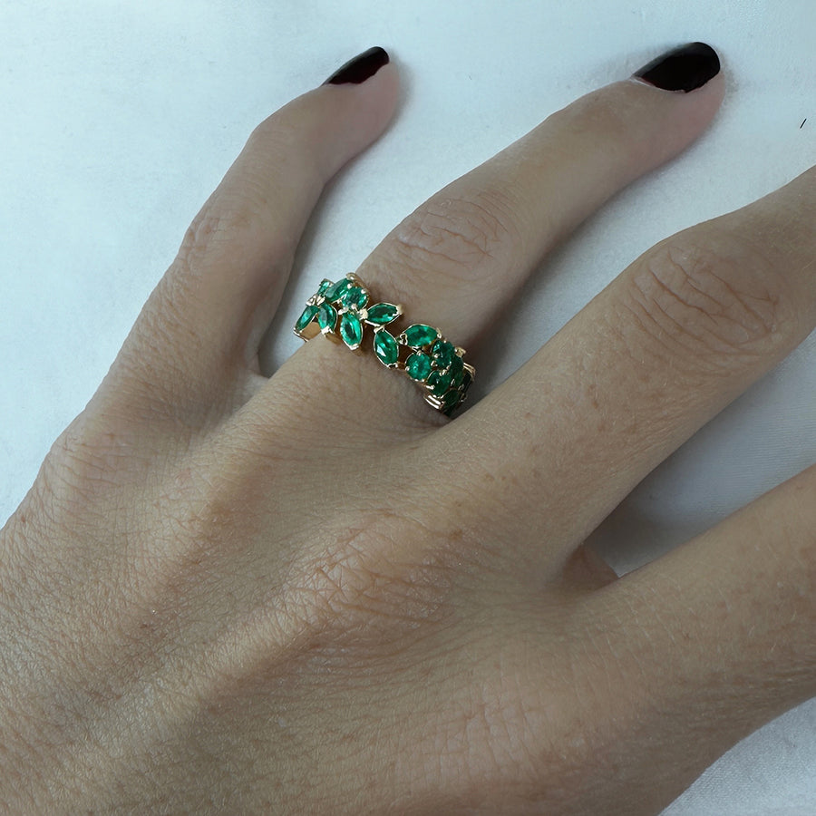 Vanessa Laurel Emerald Ring