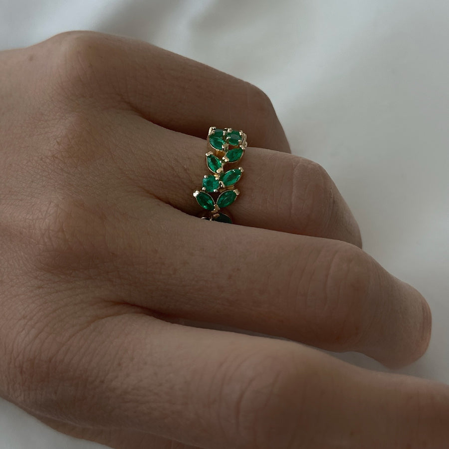 Vanessa Laurel Emerald Ring