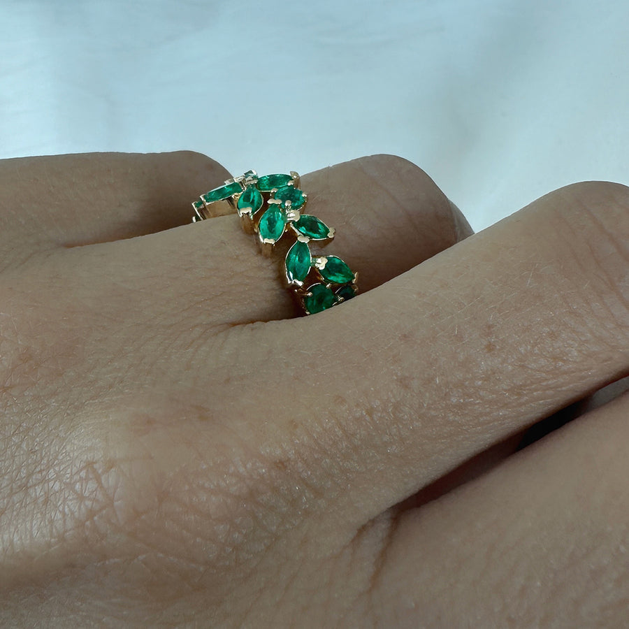 Vanessa Laurel Emerald Ring