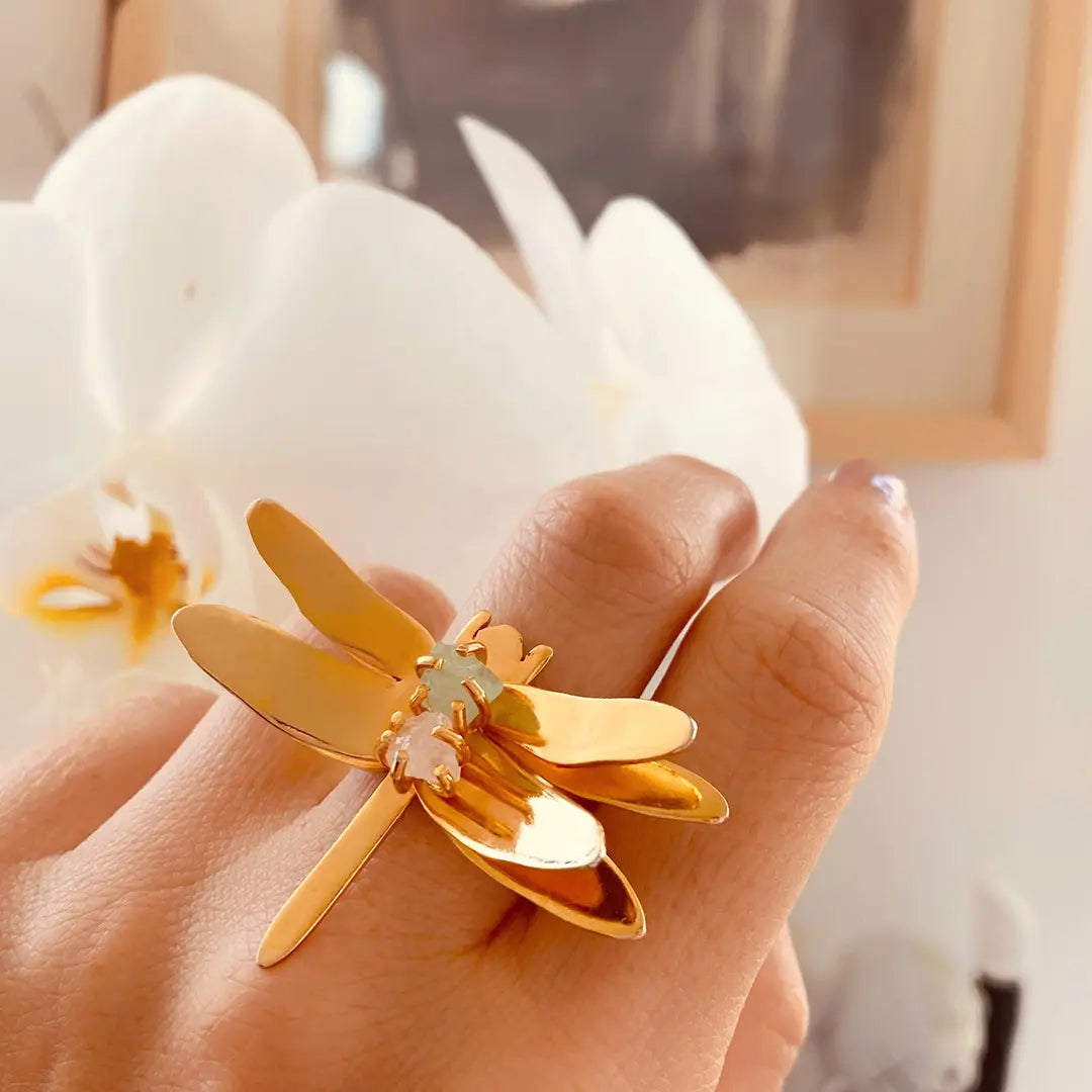 Sara Dragonfly Gold  Ring