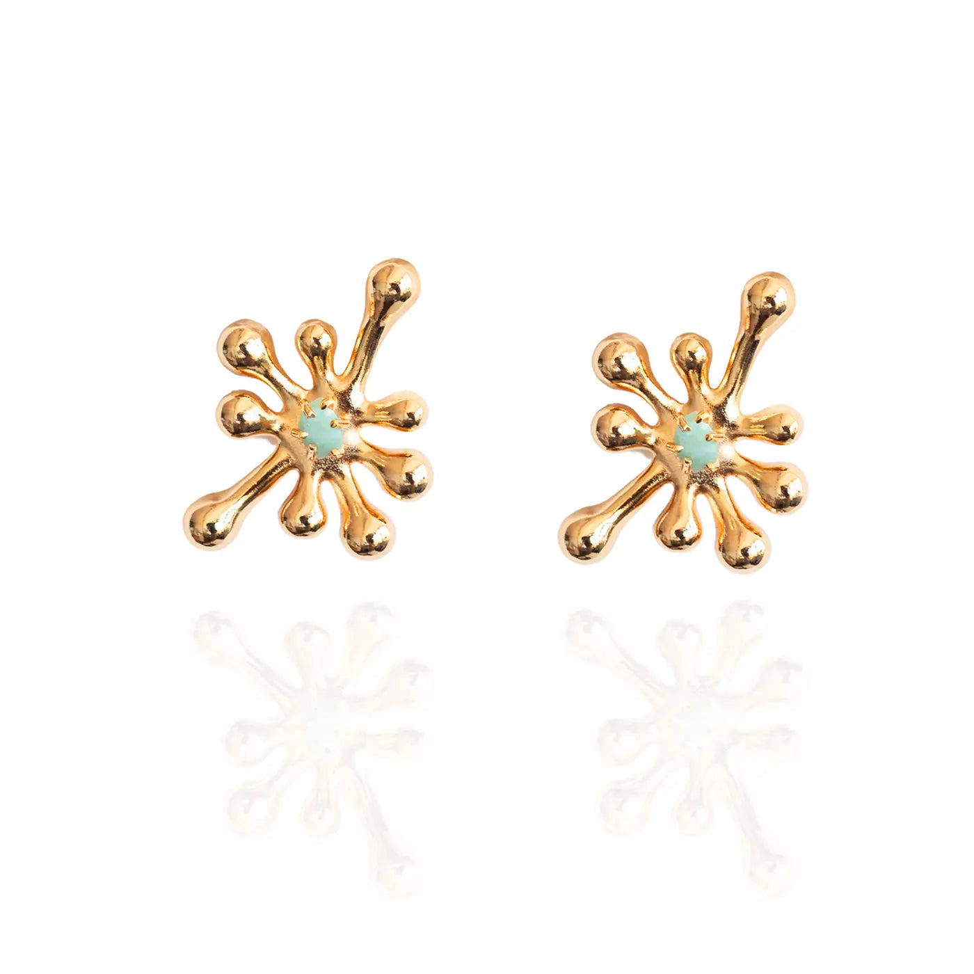 Aureliana Gold Sculptural Emerald Earrings