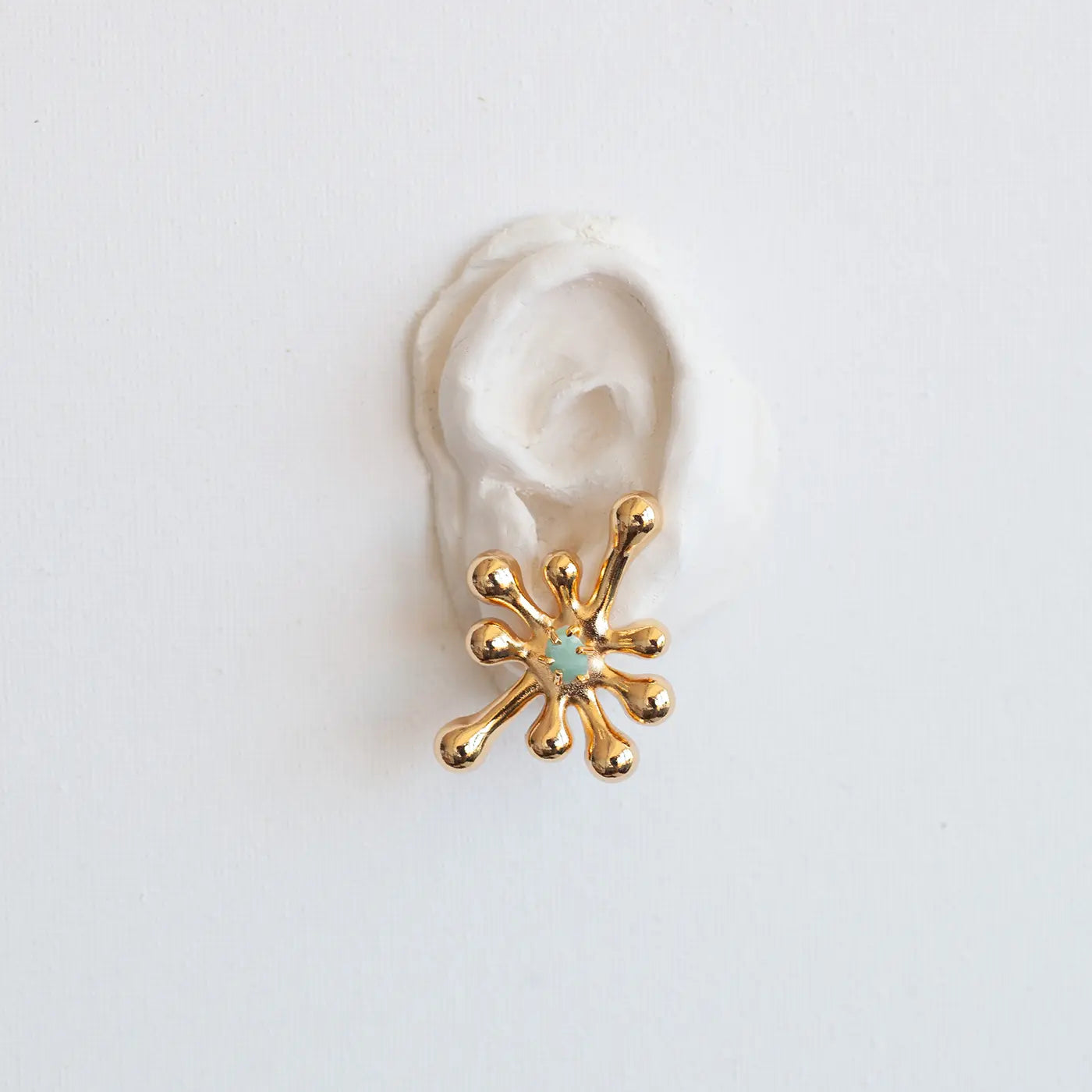Aureliana Gold Sculptural Emerald Earrings