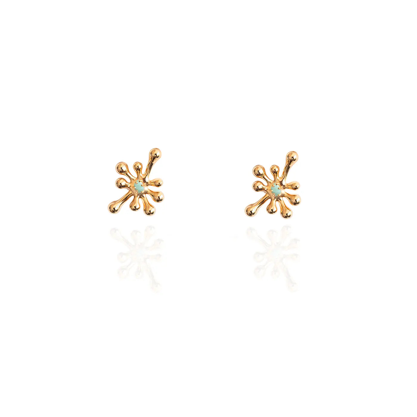Aureliana Gold Sculptural Emerald Stud Earrings