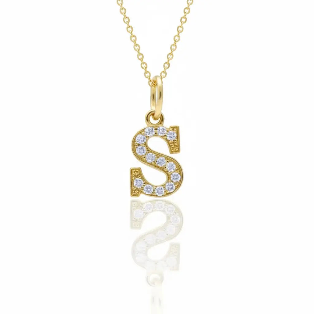Gold and Diamond Initial Charm