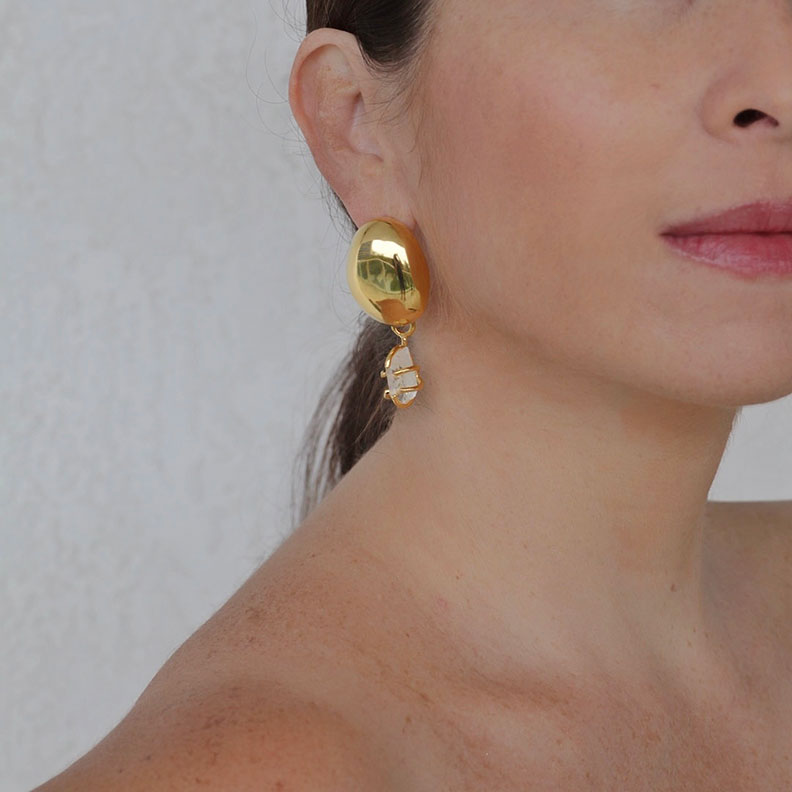 Ursula Earrings- Clear Quartz