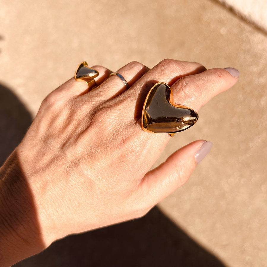 Latido Heart Gold Ring