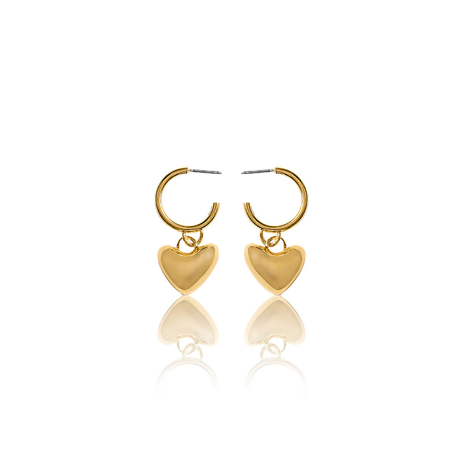 Latido Heart Gold Mini Hoops