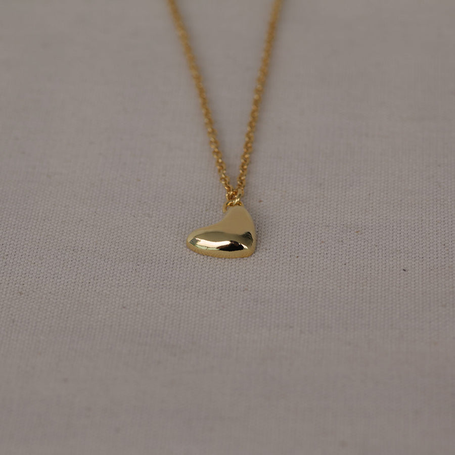 Small Latido Heart Gold Necklace- Short