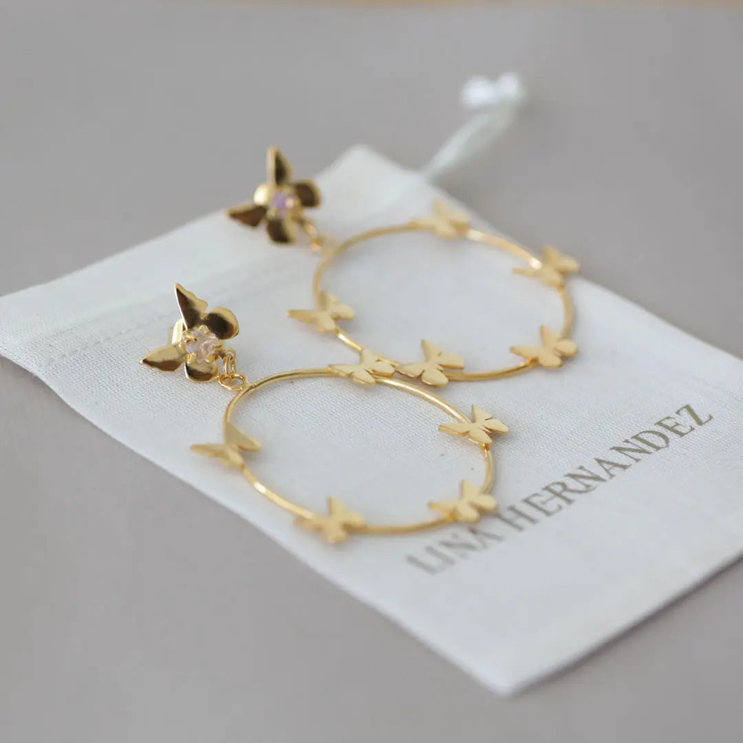 Lorenza Butterfly Hoop Earrings