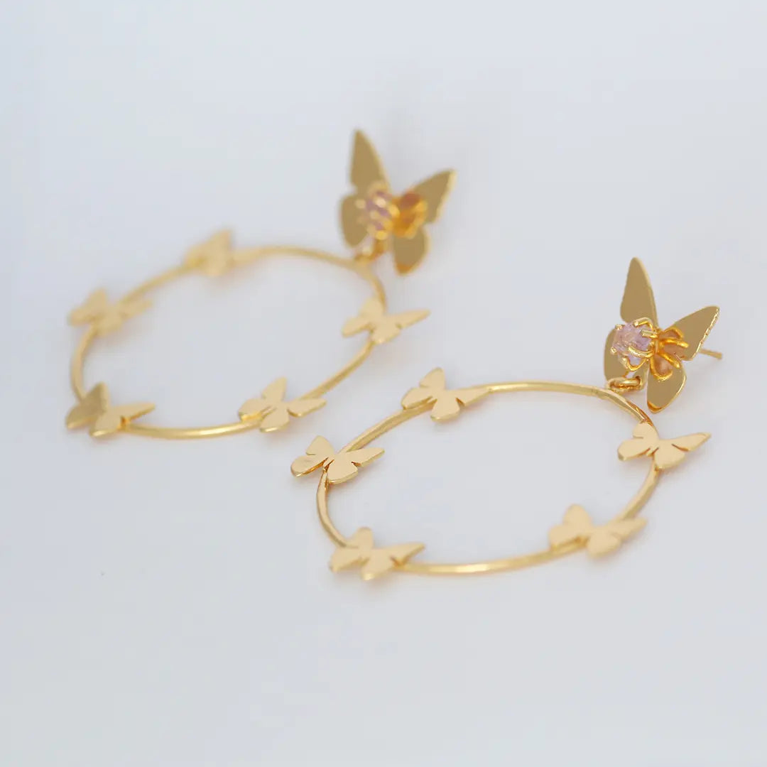 Lorenza Butterfly Hoop Earrings