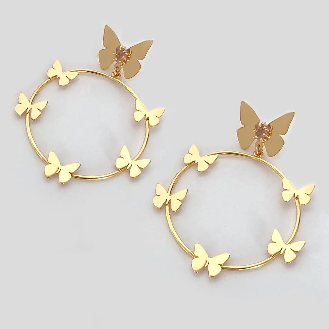 Lorenza Butterfly Hoop Earrings