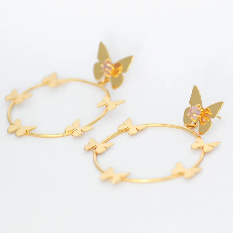 Lorenza Butterfly Hoop Earrings