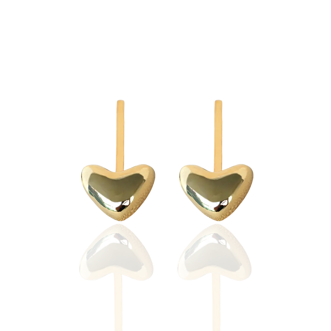Puffy Heart Prima Small Gold Earrings