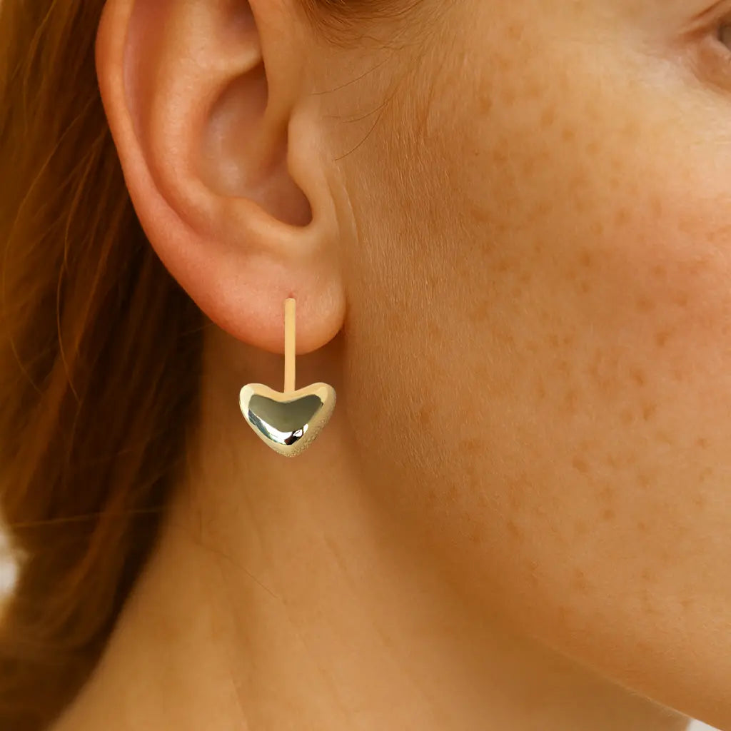 Puffy Heart Prima Small Gold Earrings