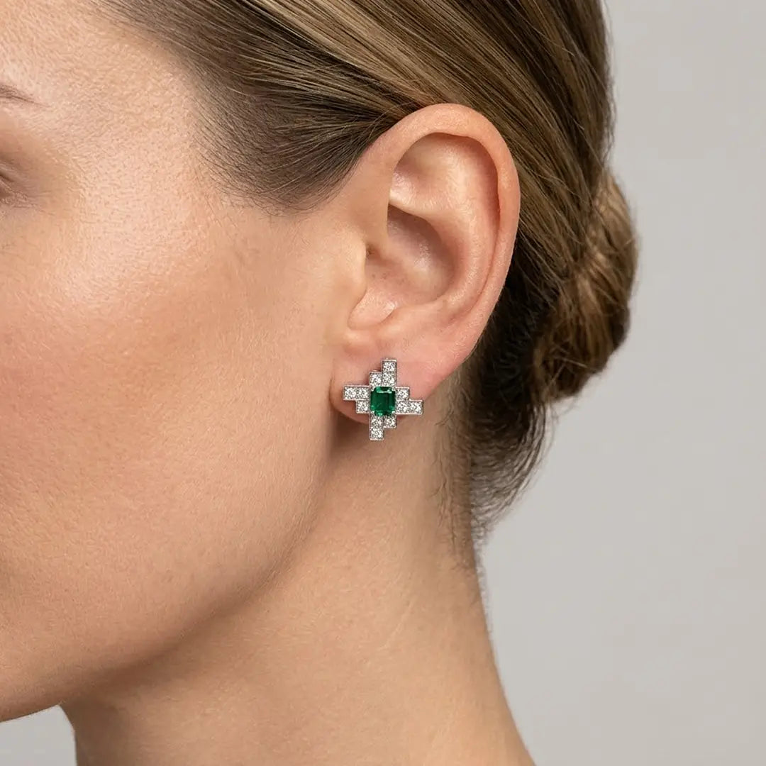 Caro Emerald Diamond Studs