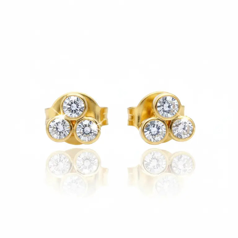 Lucci Diamond 18k Gold Studs