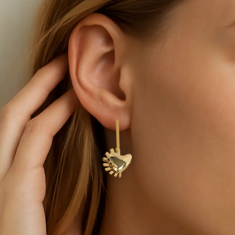 Puffy Heart Prima Vibra Gold Earrings