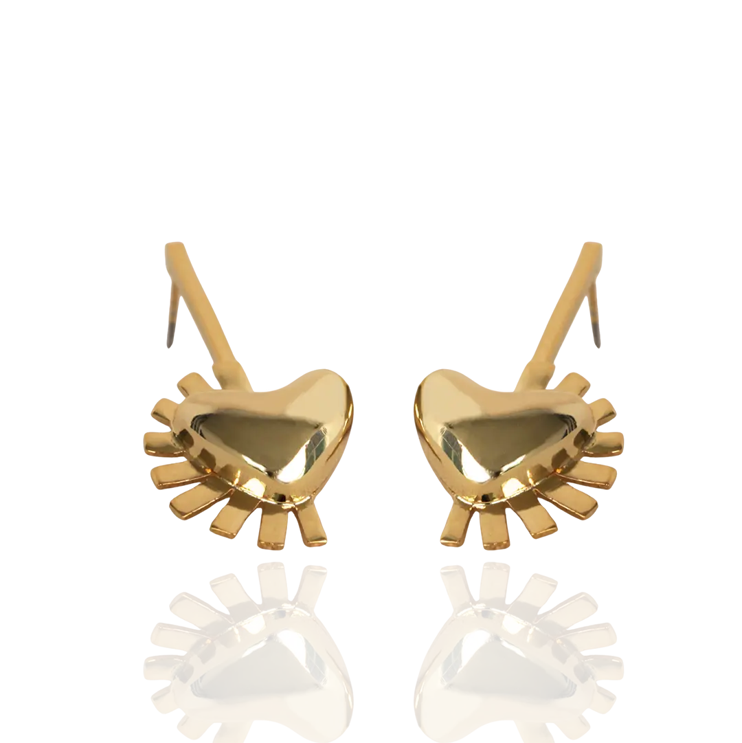 Puffy Heart Prima Vibra Gold Earrings