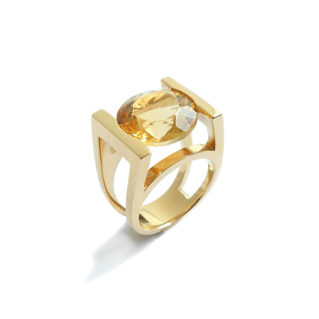 Barcelona Citrine Gold Ring